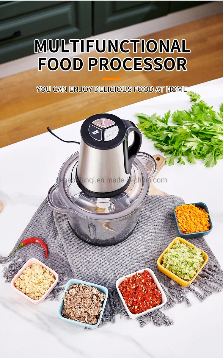 Factory Price Kitchen Food Vegetable Meat Grinder Home Best Mini 2L 3L Stainless Steel Electric Meat Chopper for Sale