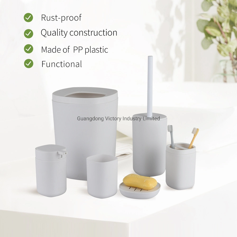 Luxury Family Creative Soap Dispenser Toothbrush Holder Tumbler Soap Dish Toieltbrush Holder PP Bathroom Set